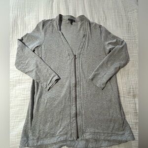 Eileen Fisher V-neck tencel zip cardigan pockets